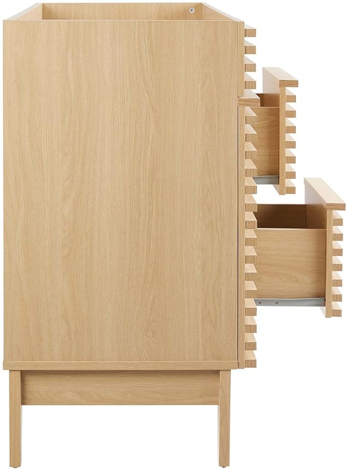 48" Double Sink Compatible (Not Included) Bathroom Vanity Cabinet in Oak