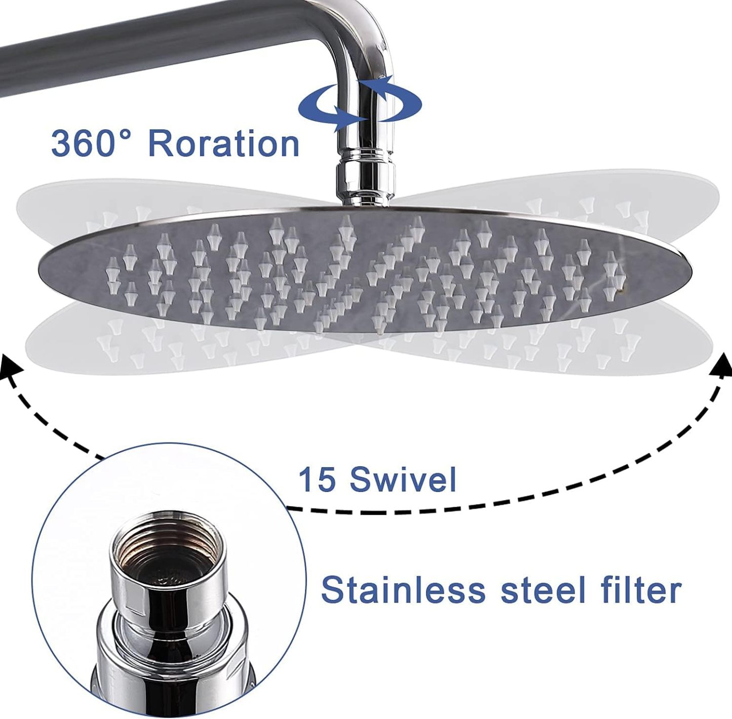 Shower system Shower Faucet Sets Complete with 10" Rain shower Head and Handheld Spray and Brass Valve