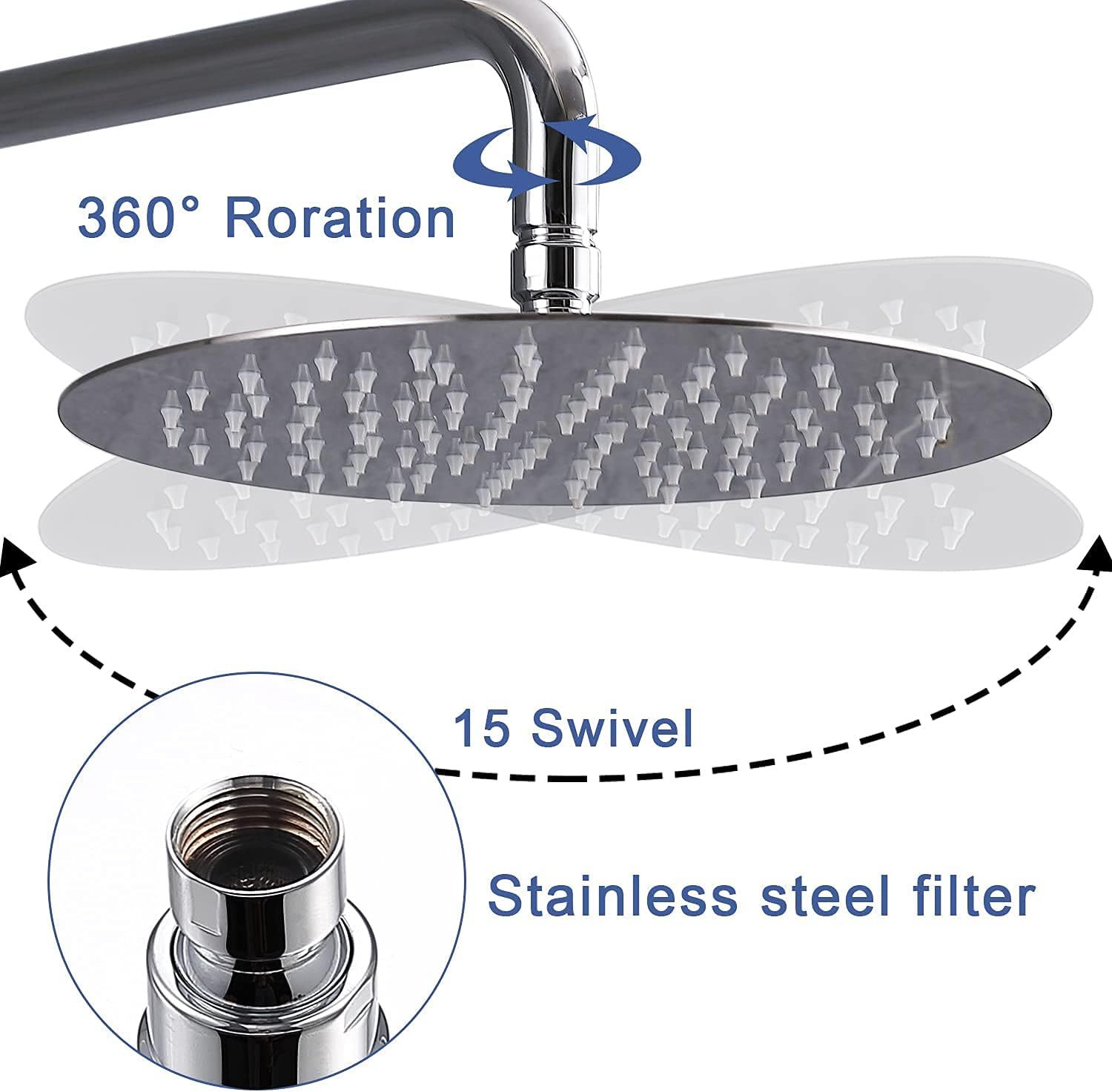 Shower system Shower Faucet Sets Complete with 10" Rain shower Head and Handheld Spray and Brass Valve