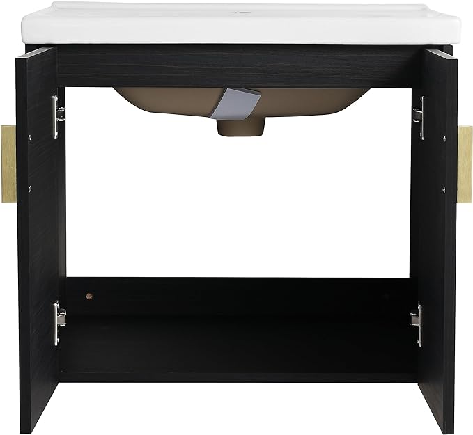 60-Inch Double Sink Vanity Modern Wall Mounted Bathroom Vanity