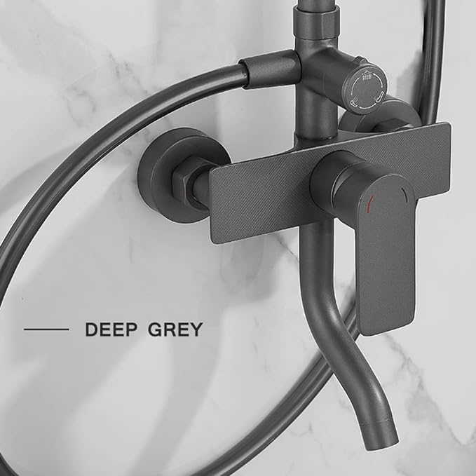 Shower System Dark Grey Bathroom Shower Combo Set