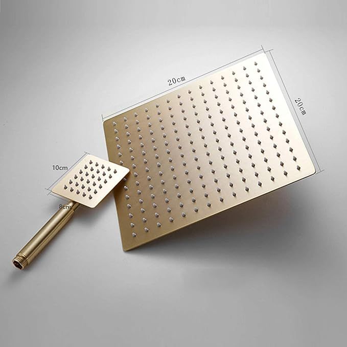 Shower Faucet Set Brushed Gold, 8 inch Rain Shower Head, Bidet Spray Tap