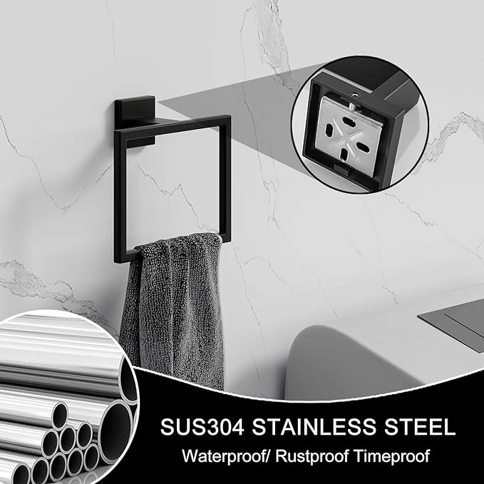 Modern Hand Towel Holder for Bathroom - SUS304 Stainless Steel Bathroom Towel Ring