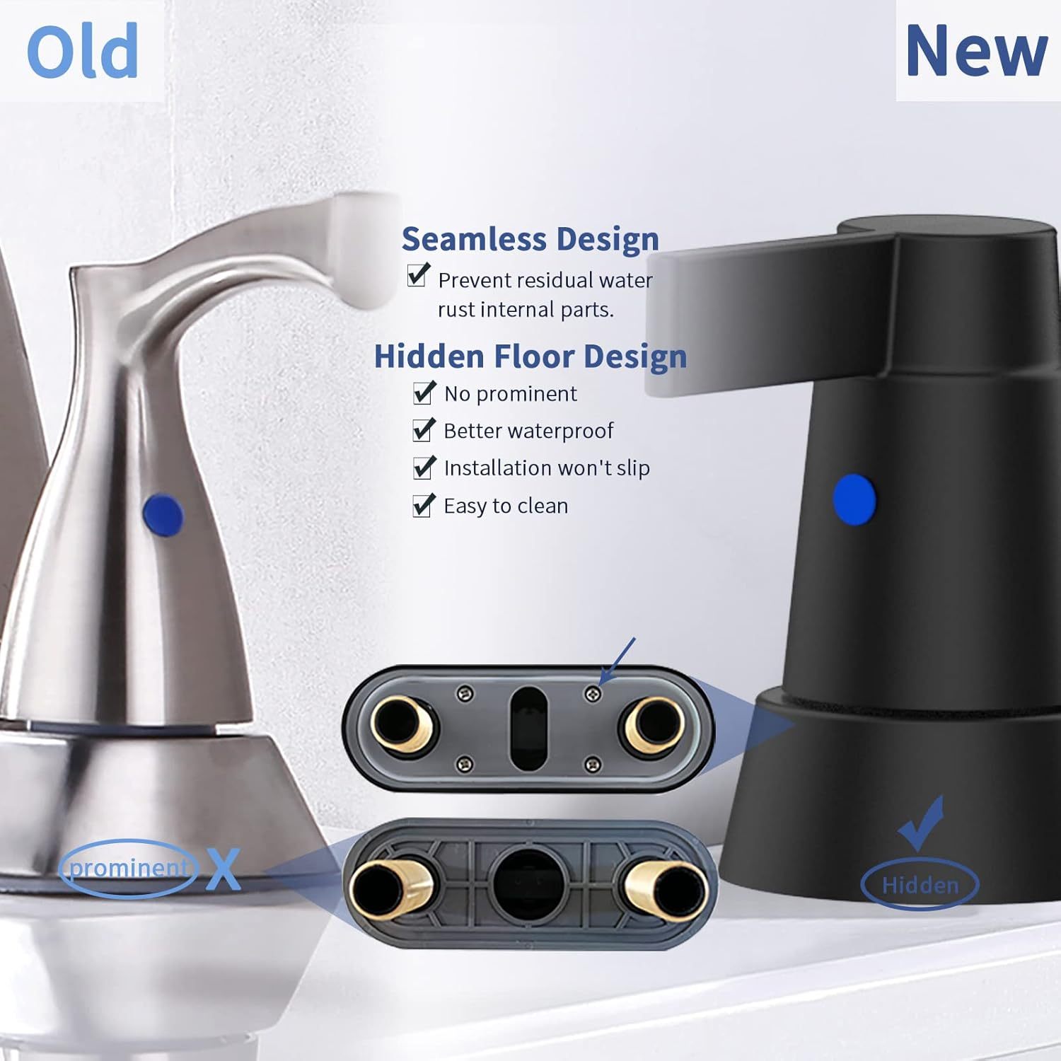 Bathroom Matte Black 4 Inches Bathroom Sink Faucet Vanity Faucet Modern Bathroom Faucets Lavatory Lead-Free