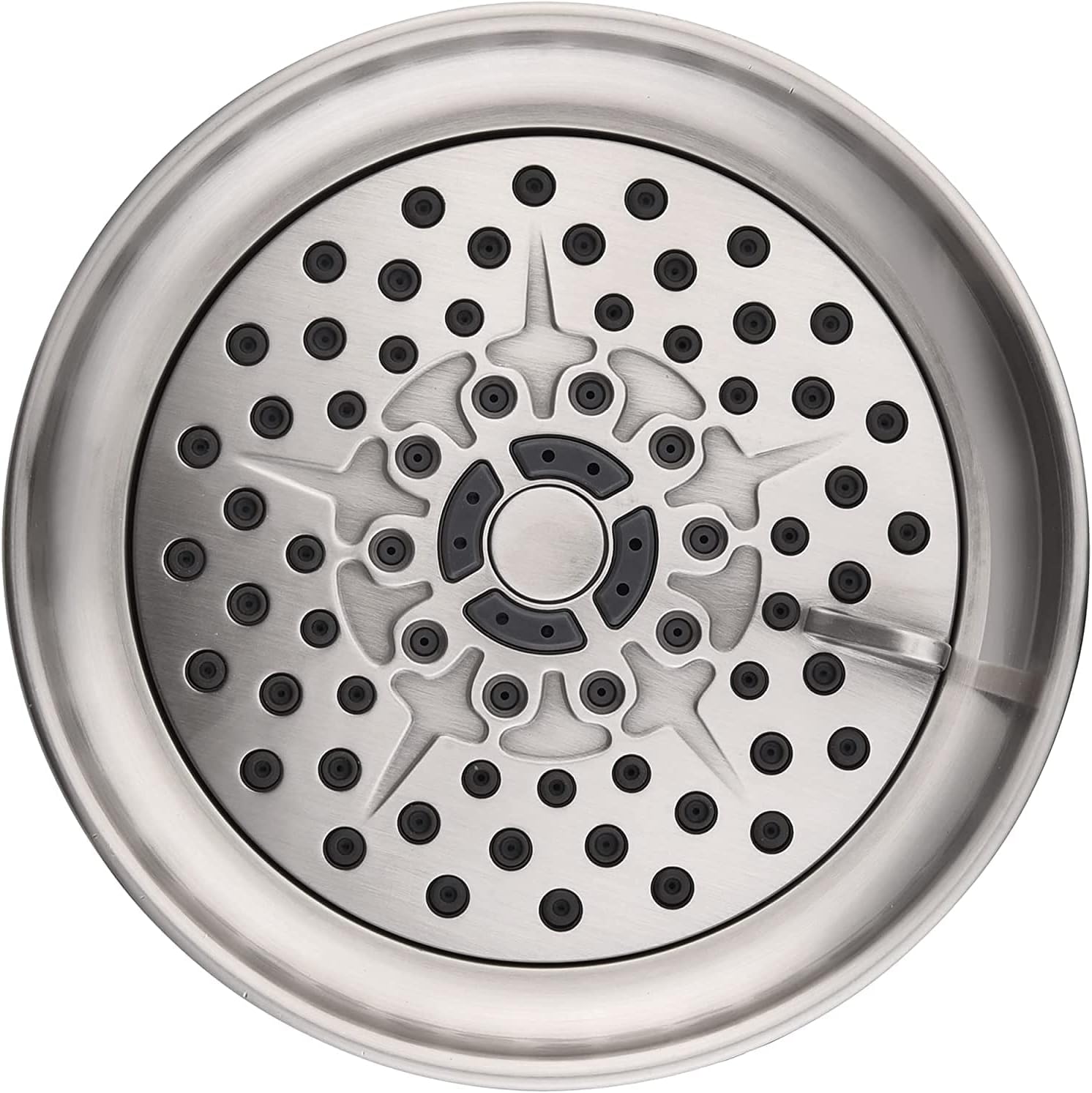 6 Spray Settings High Pressure Shower Head 5" Rain Fixed Showerhead - Brushed Nickel Adjustable Shower Head with Anti-Clogging Nozzles