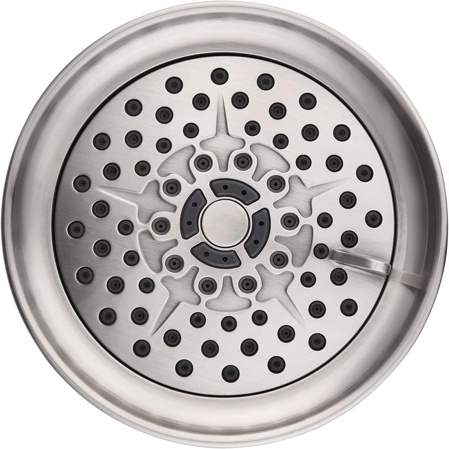 6 Spray Settings High Pressure Shower Head 5" Rain Fixed Showerhead - Brushed Nickel Adjustable Shower Head with Anti-Clogging Nozzles