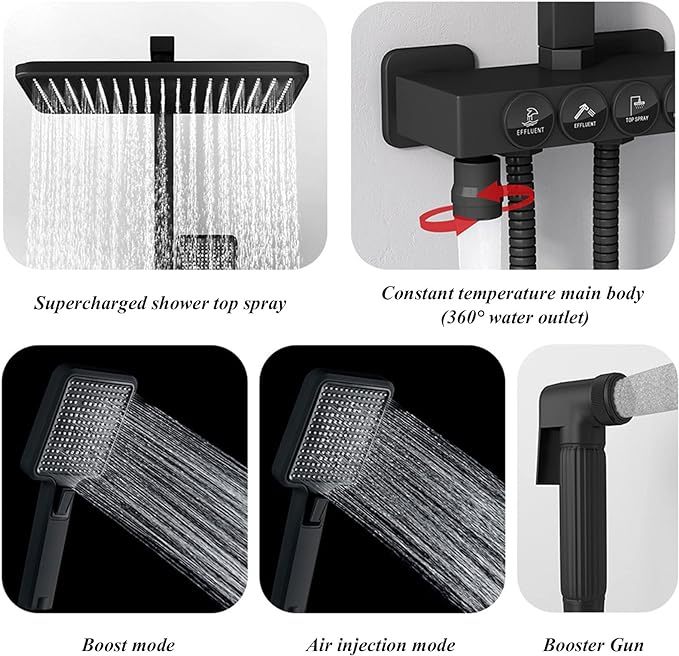 Shower Head with Handheld, High Pressure Rain/Rainfall Shower Head Combo