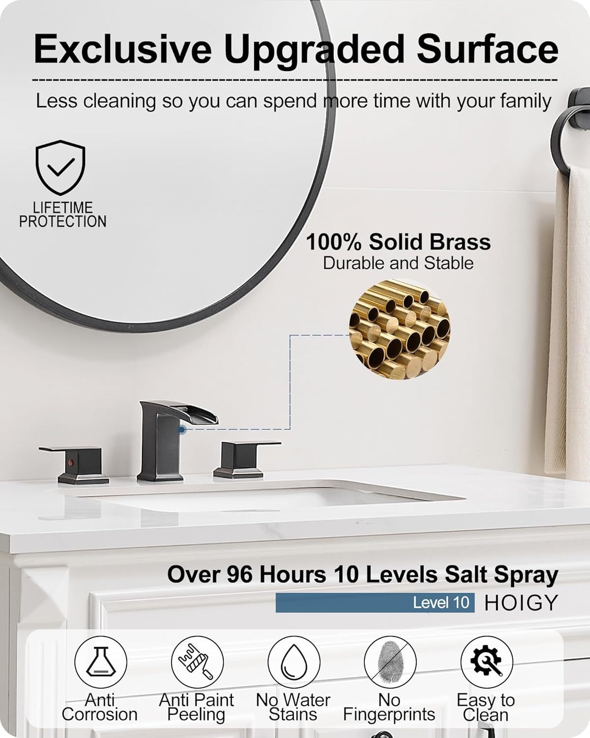 4-16 Inch Oil Rubbed Bronze Bathroom Faucet 2 Handles Widespread Bathroom Faucets 3 Hole, Bathroom Sink Faucet with Water Hoses & Pop-Up Drain