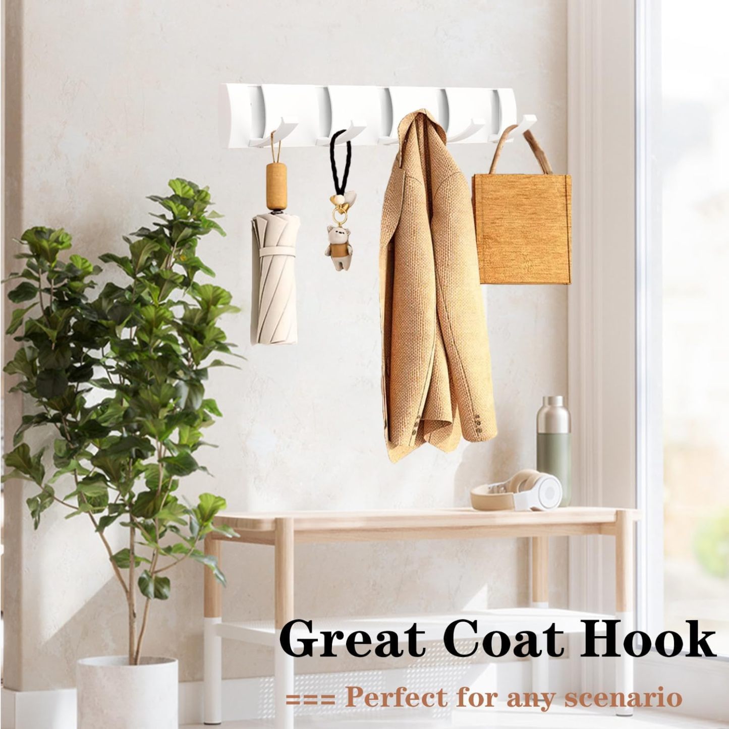 Heavy Duty Towel Rack for Bathroom Wall Hook for Hanging Clothes Bathrobe, Stainless Steel Coat Hanger