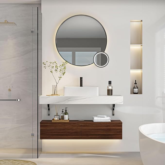 Bathroom Vanity with Sink 48 Inch Floating Vanity Bathroom Wall Mounted