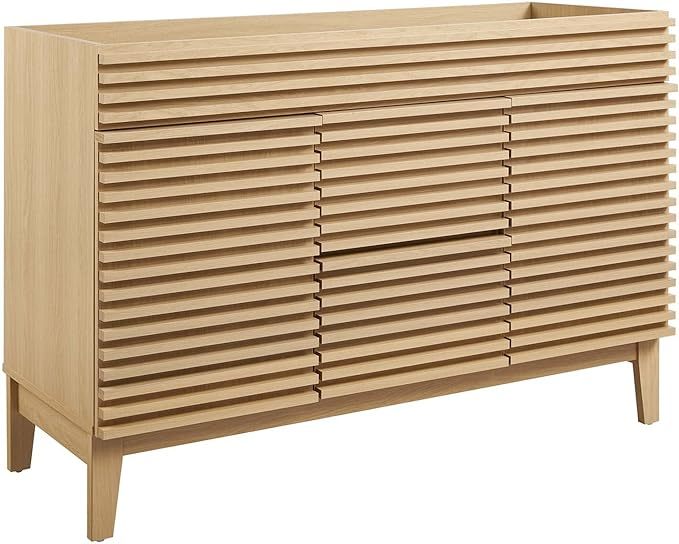 48" Double Sink Compatible (Not Included) Bathroom Vanity Cabinet in Oak