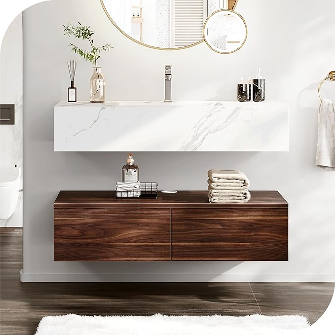 40 Inch Floating Bathroom Vanity with Sink Wall Mounted Bathroom Storage Cabinet