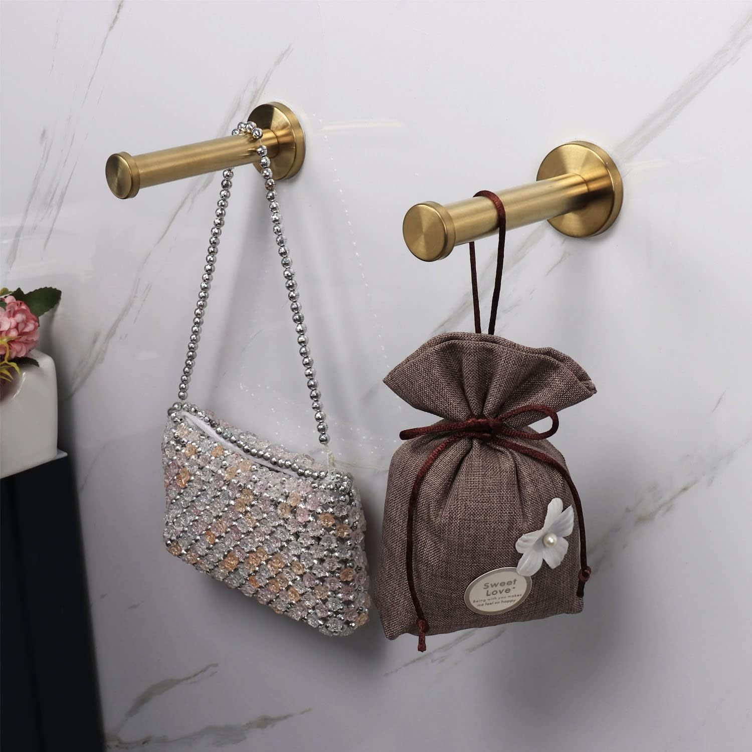 6 Pack Round Coat Hooks, Sturdy Wall Mounted Robe Hook, SUS 304 Stainless Steel Heavy Duty Clothes Hanger