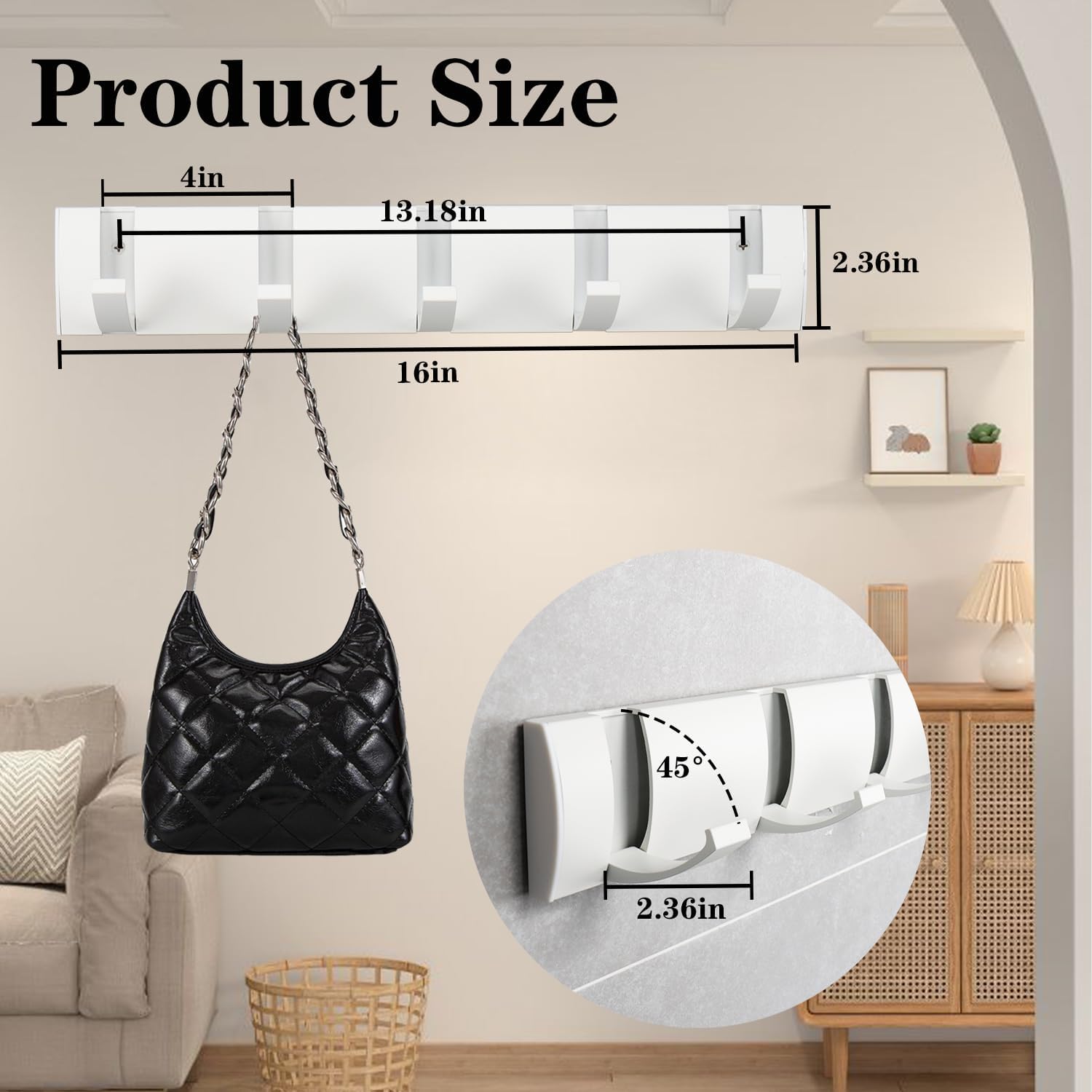 Heavy Duty Towel Rack for Bathroom Wall Hook for Hanging Clothes Bathrobe, Stainless Steel Coat Hanger