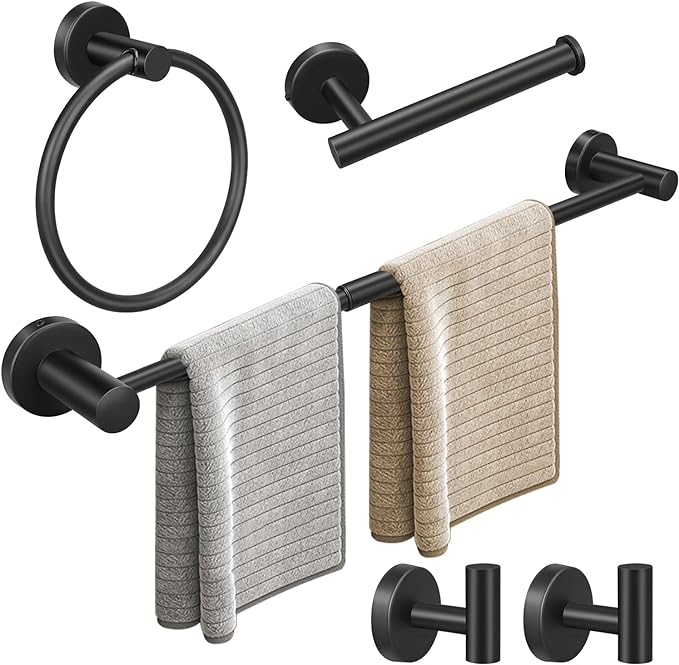 27in Single Towel Bar Set, Retractable 27in Single Towel Bar with Toilet Paper Holders