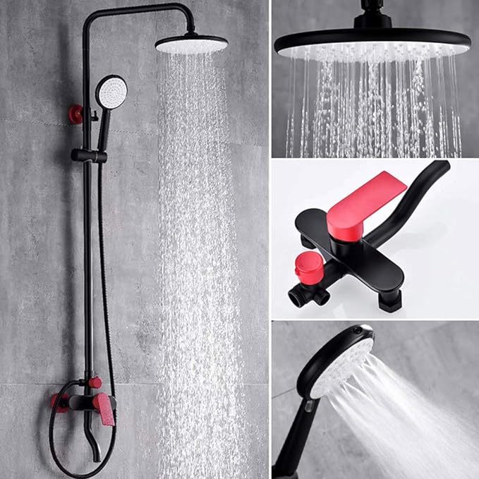 8 Inches Shower System with Hot and Cold Water Bathroom Shower Combo Set