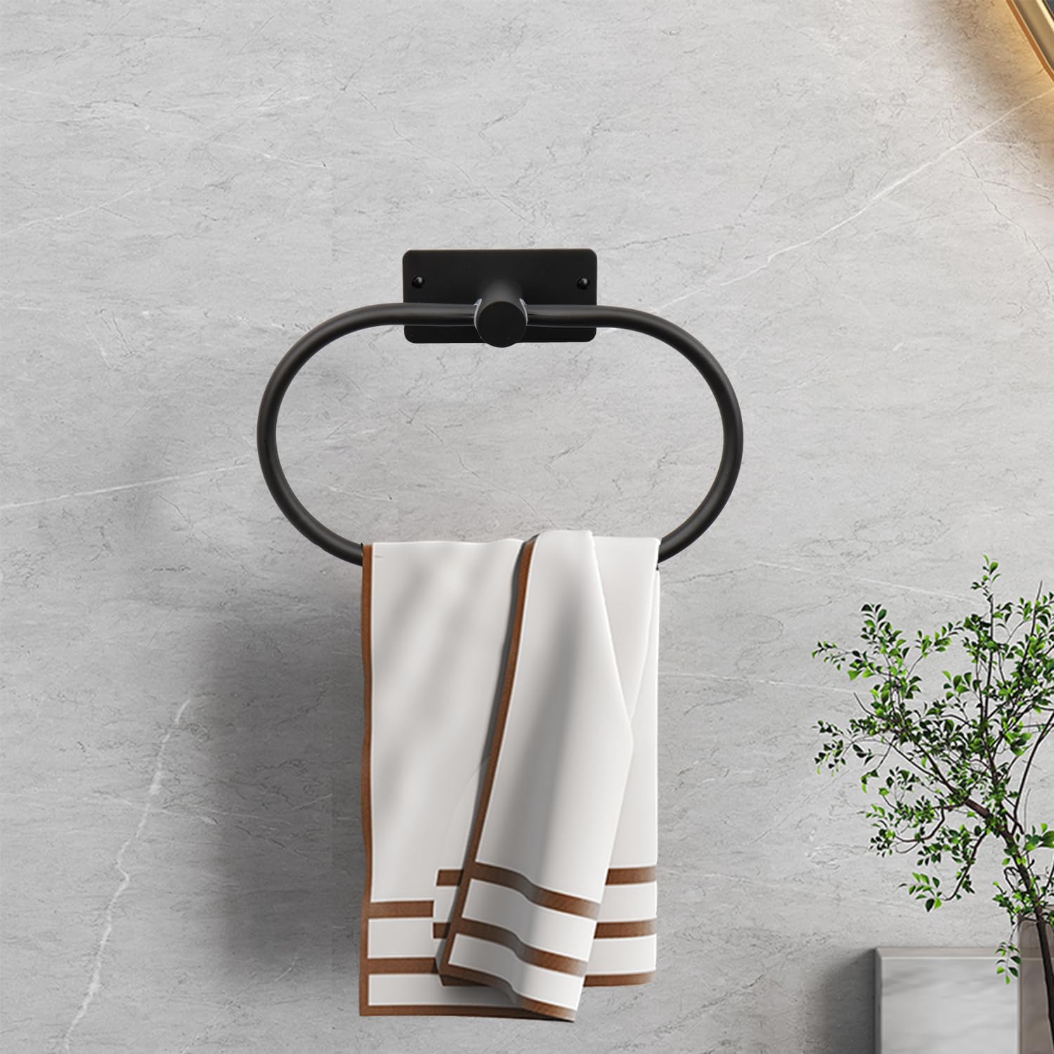 Oval Towel Ring, Strong Self Adhesive Hand Towel Holder, Thicken SUS304 Stainless Steel Stick Hand Towel Rack, No Drilling Wall Modern Hand Towel Hanger