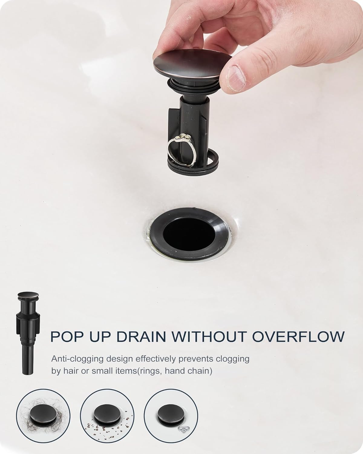 12.6 Inch Tall Bathroom Faucet 1 Hole, Single Handle with Pop Up Drain, cUPC Supply Line and Aerator for Farmhouse, Countertop Basin