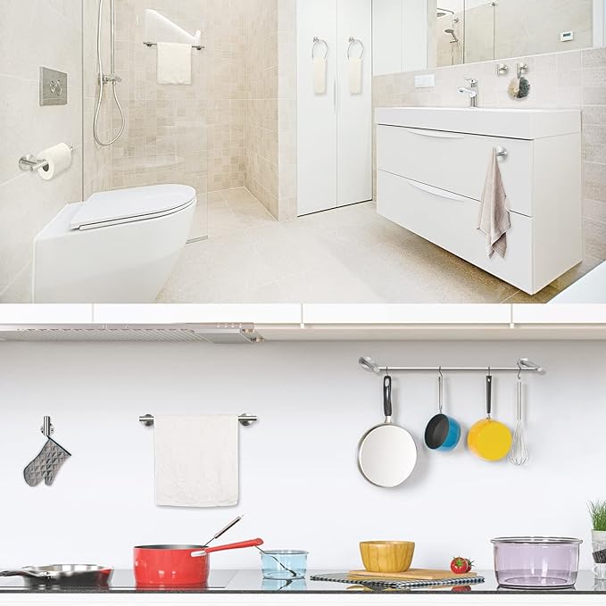 10 Piece Brushed Nickel Bathroom Hardware Set