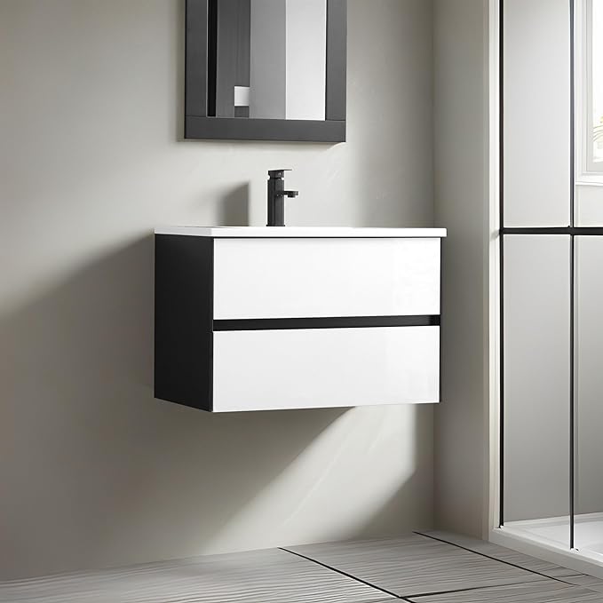 30" Bathroom Vanity Cabinet with Undermount Resin Sink Combo