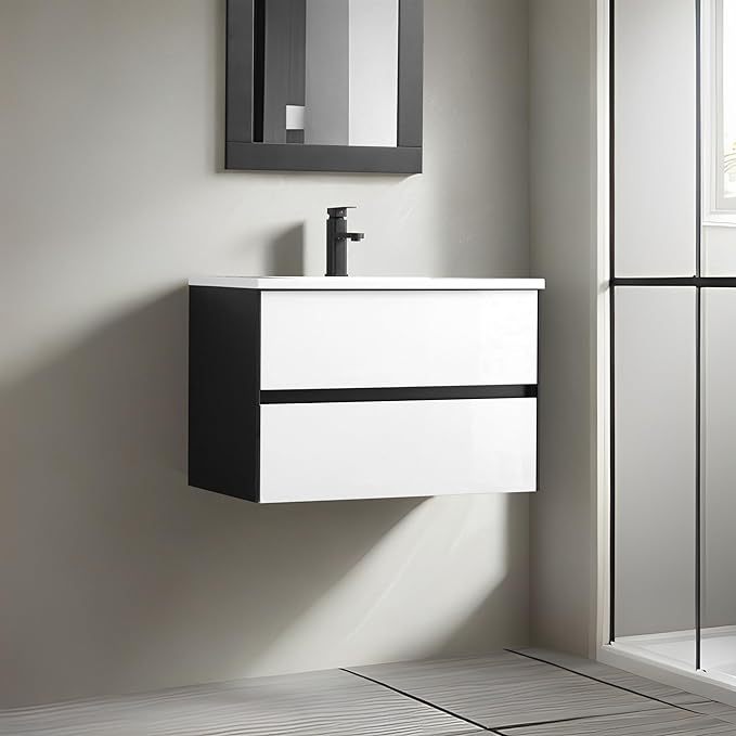 30" Bathroom Vanity Cabinet with Undermount Resin Sink Combo