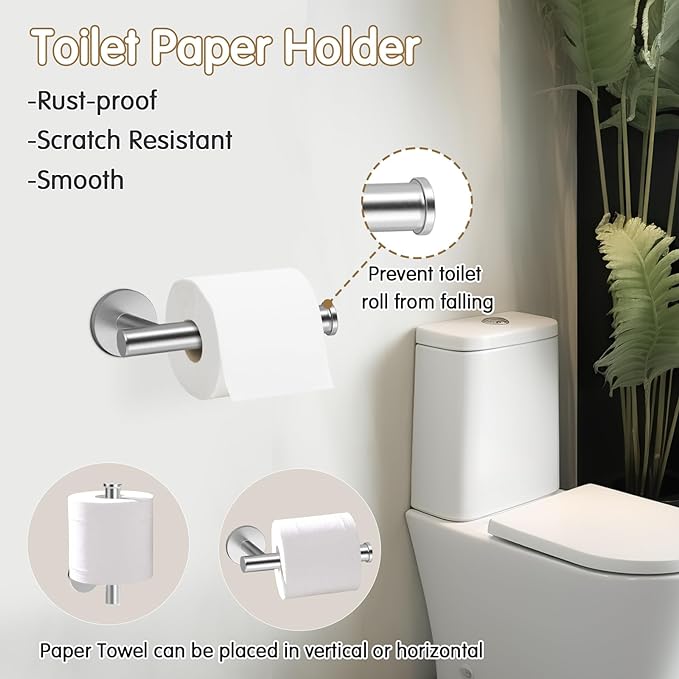 Bathroom Hardware Set, Brushed Nickel Bathroom Accessories