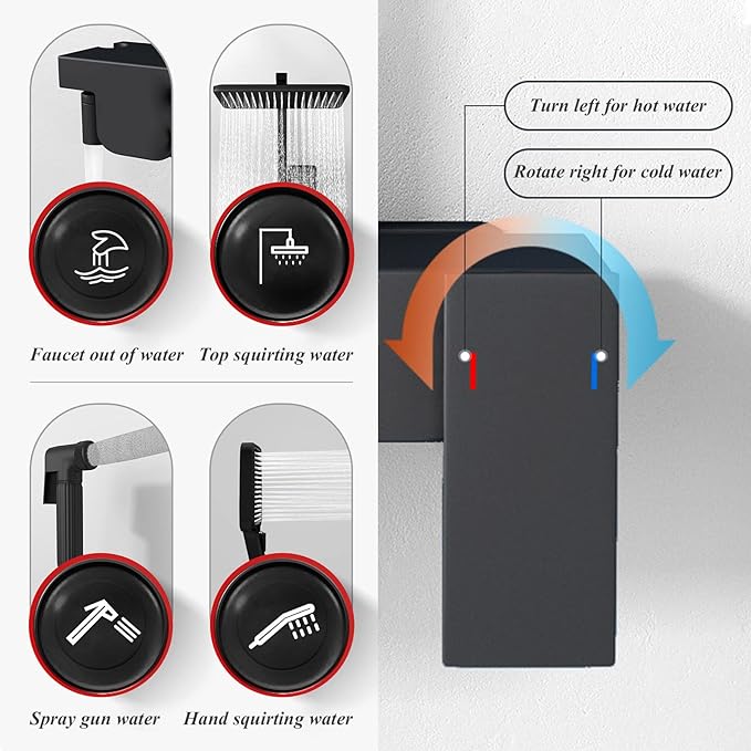 Shower Head with Handheld, High Pressure Rain/Rainfall Shower Head Combo