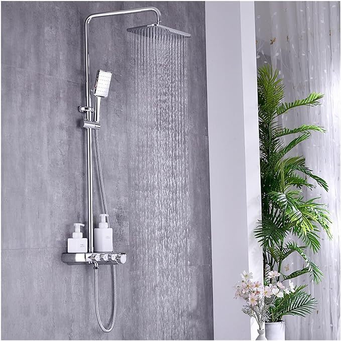 Shower head set household all-copper hot and cold water exposed shower bathroom