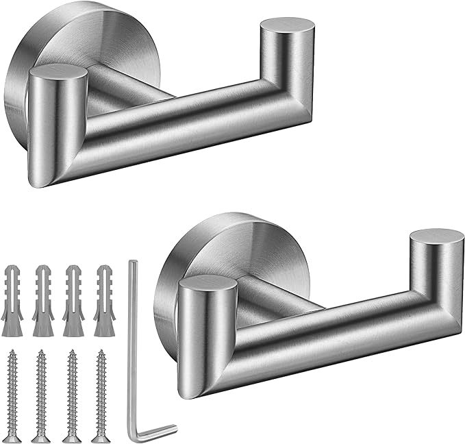 Towel Hooks for Bathrooms,Brushed Nickel Towel Hook for Kitchen Bathroom