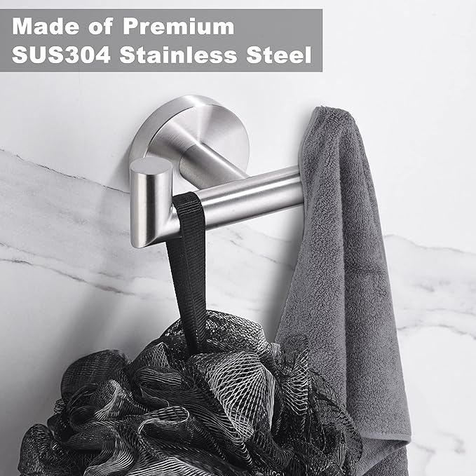 Towel Hooks for Bathrooms,Brushed Nickel Towel Hook for Kitchen Bathroom