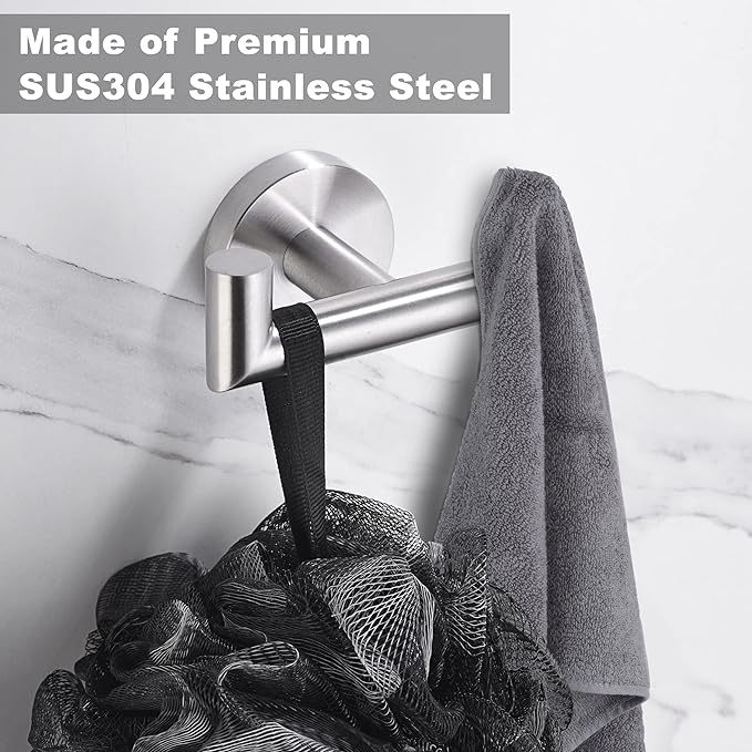 Towel Hooks for Bathrooms,Brushed Nickel Towel Hook for Kitchen Bathroom