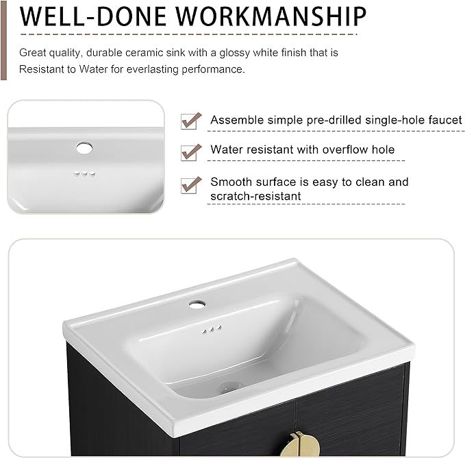 60-Inch Double Sink Vanity Modern Wall Mounted Bathroom Vanity