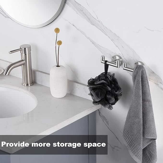 Towel Hooks for Bathrooms,Brushed Nickel Towel Hook for Kitchen Bathroom