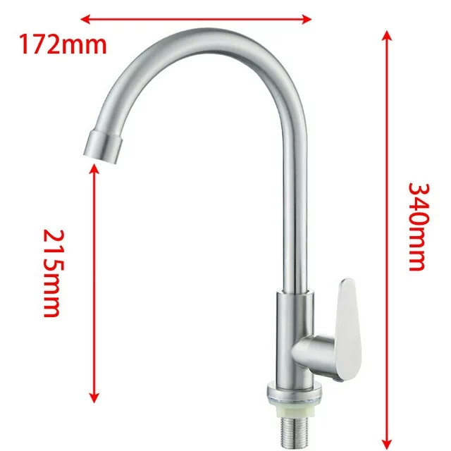 304 Stainless Steel Kitchen Faucet Water Purifier Single Lever Hole Tap Cold