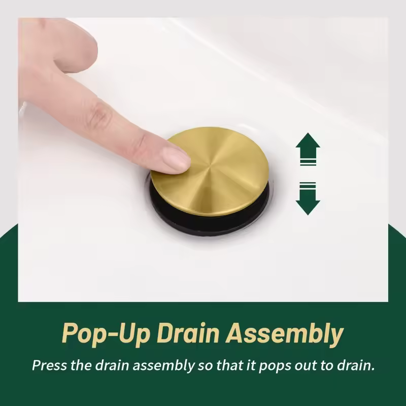 Brushed Gold 4 Inch Centerset Bathroom Faucet, Bathroom Vanity Lavatory Faucets for Sink 3 Hole 2 Handle