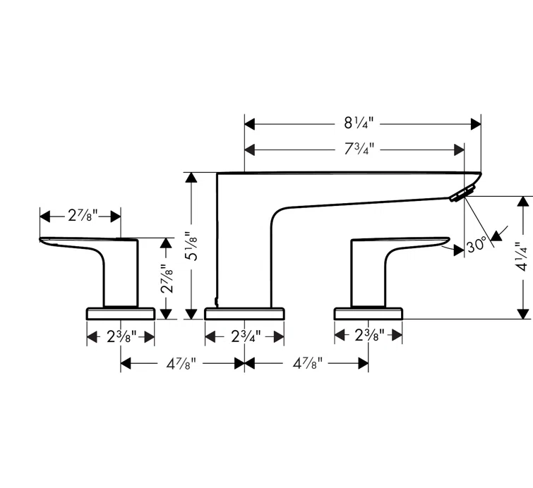 Double Handle Deck Mounted Roman Tub Faucet