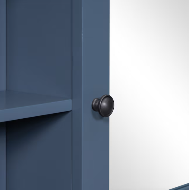 Medicine Cabinets 35-in x 28.7-in Surface Mount Blue Mirrored Rectangle Medicine Cabinet