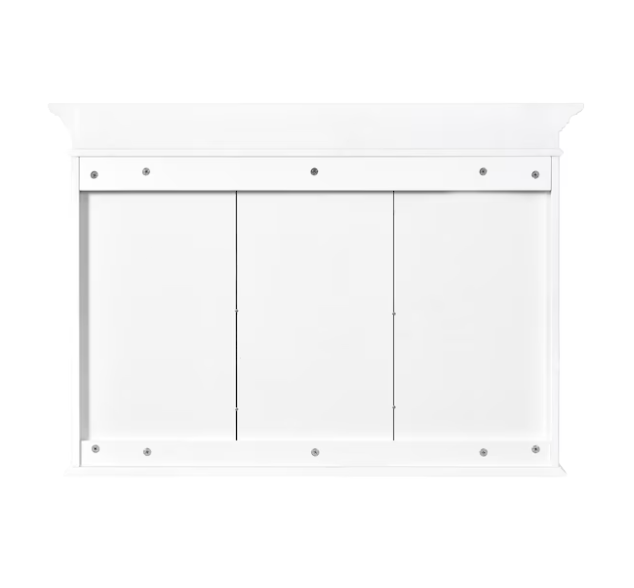 40-in x 28-in Fog Free Surface Mount White Mirrored Oval Medicine Cabinet
