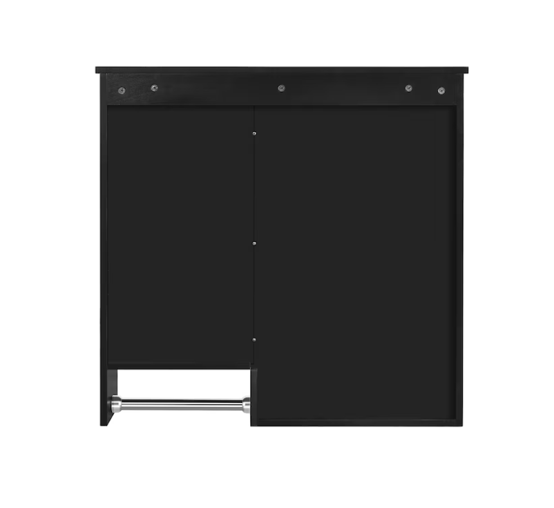 Modern Wall Mounted Bathroom Medicine Cabinet 29-in x 28-in Fog Free Surface Mount Black Mirrored Rectangle Medicine Cabinet