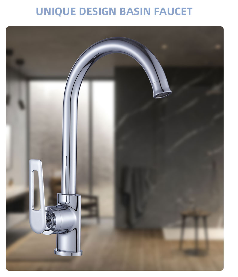 Chrome Kitchen Faucet High Arc Single Handle Sink Mixer Tap