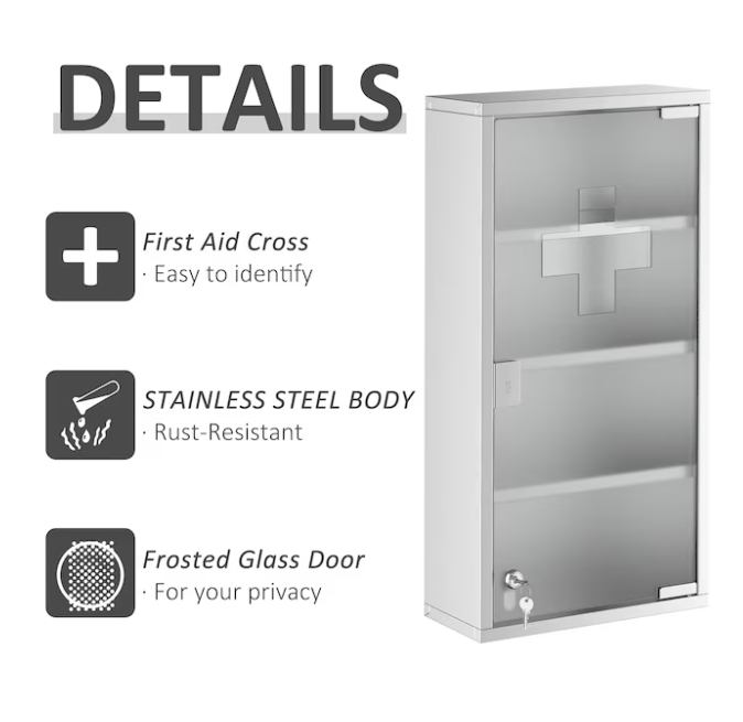 12-in x 24-in Surface Mount Silver Rectangle Soft Close Medicine Cabinet
