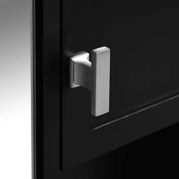 Modern Wall Mounted Bathroom Medicine Cabinet 29-in x 28-in Fog Free Surface Mount Black Mirrored Rectangle Medicine Cabinet