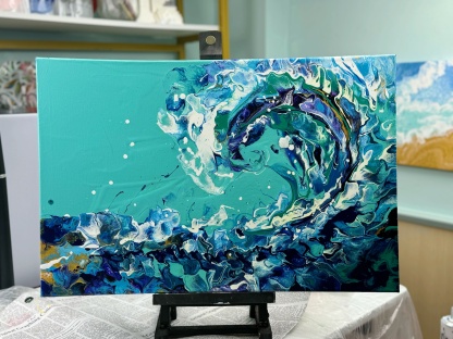 Dynamic Ocean Wave by Siviqua – Original Pour Painting