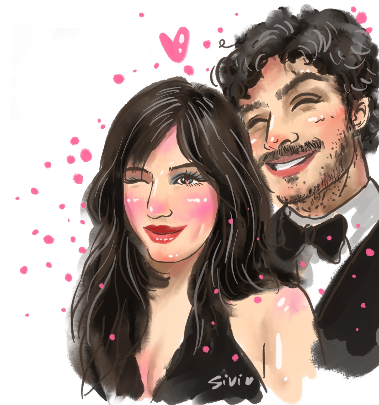 Happily Ever After: Custom Wedding Couple Portrait