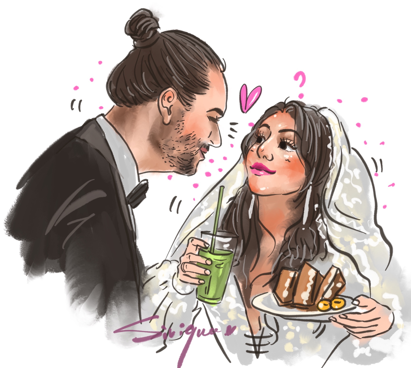 Happily Ever After: Custom Wedding Couple Portrait