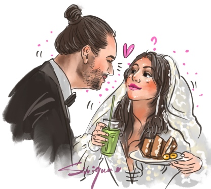 Happily Ever After: Custom Wedding Couple Portrait