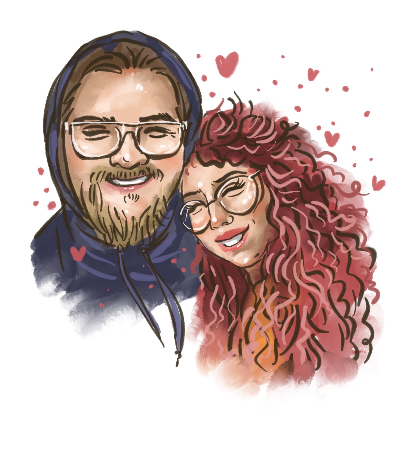 Love Eternal: Custom Couple Portrait Art