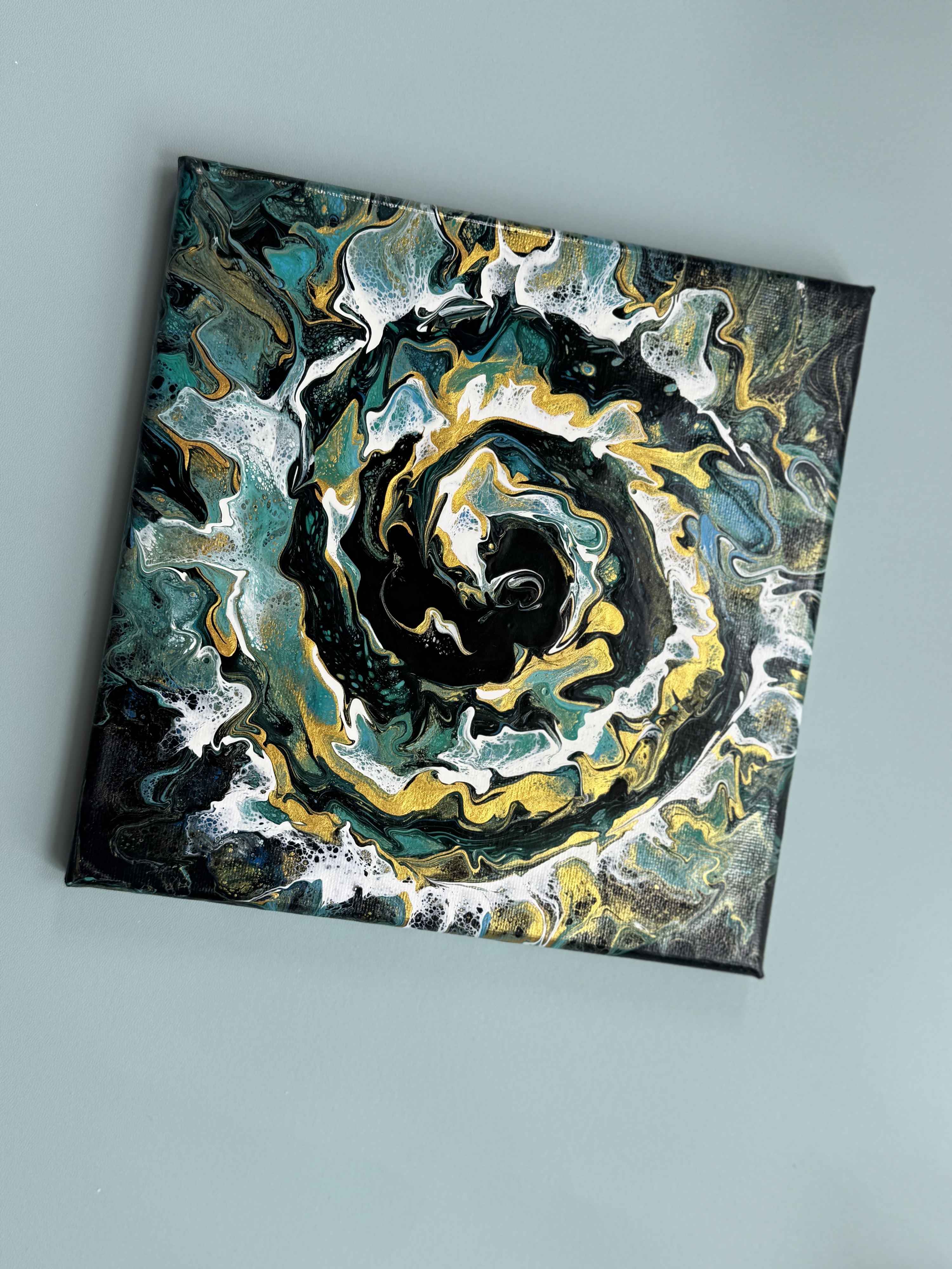 “Mystic Energy Vortex” | Handmade Fluid Art Canvas