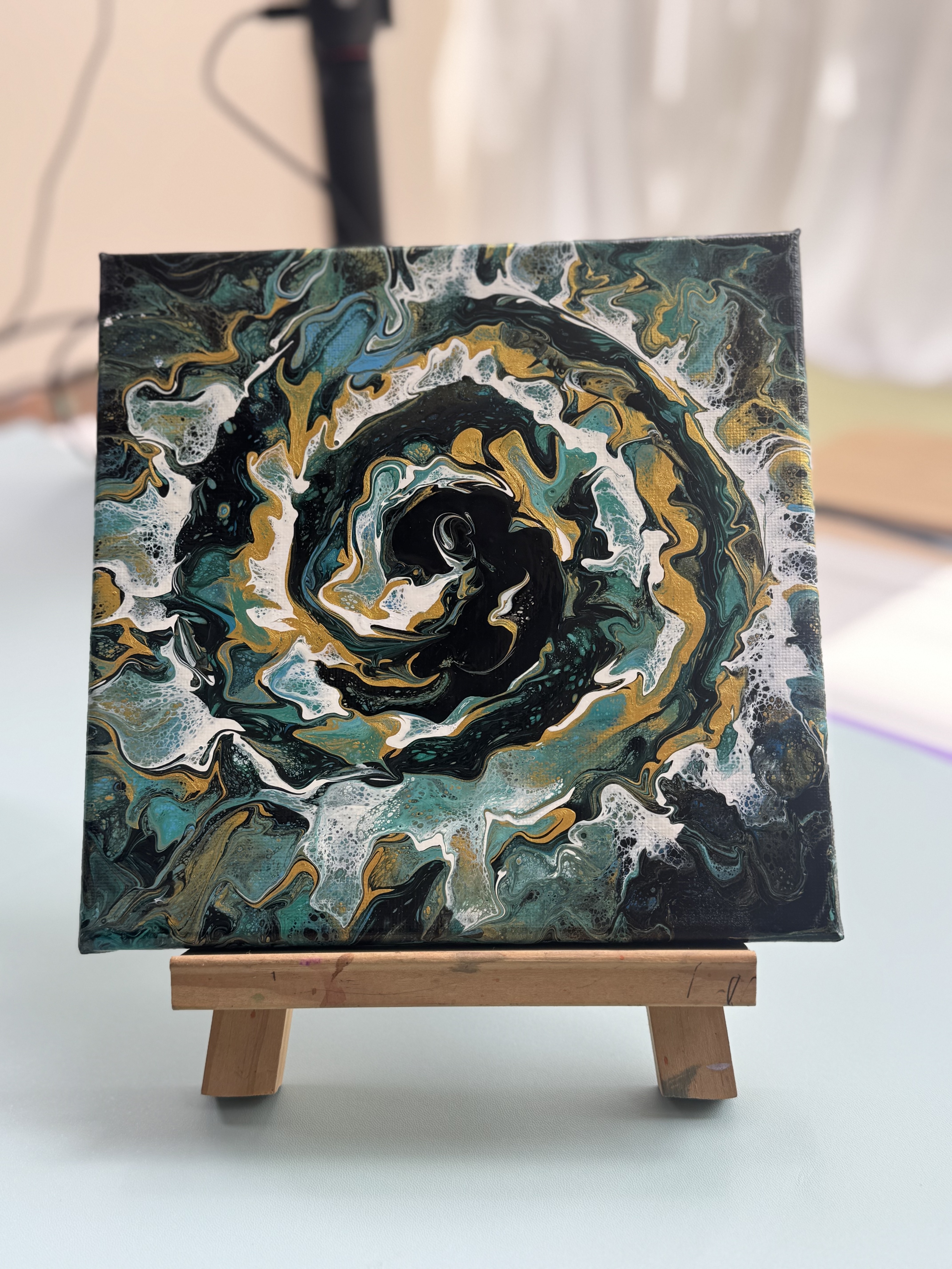 “Mystic Energy Vortex” | Handmade Fluid Art Canvas