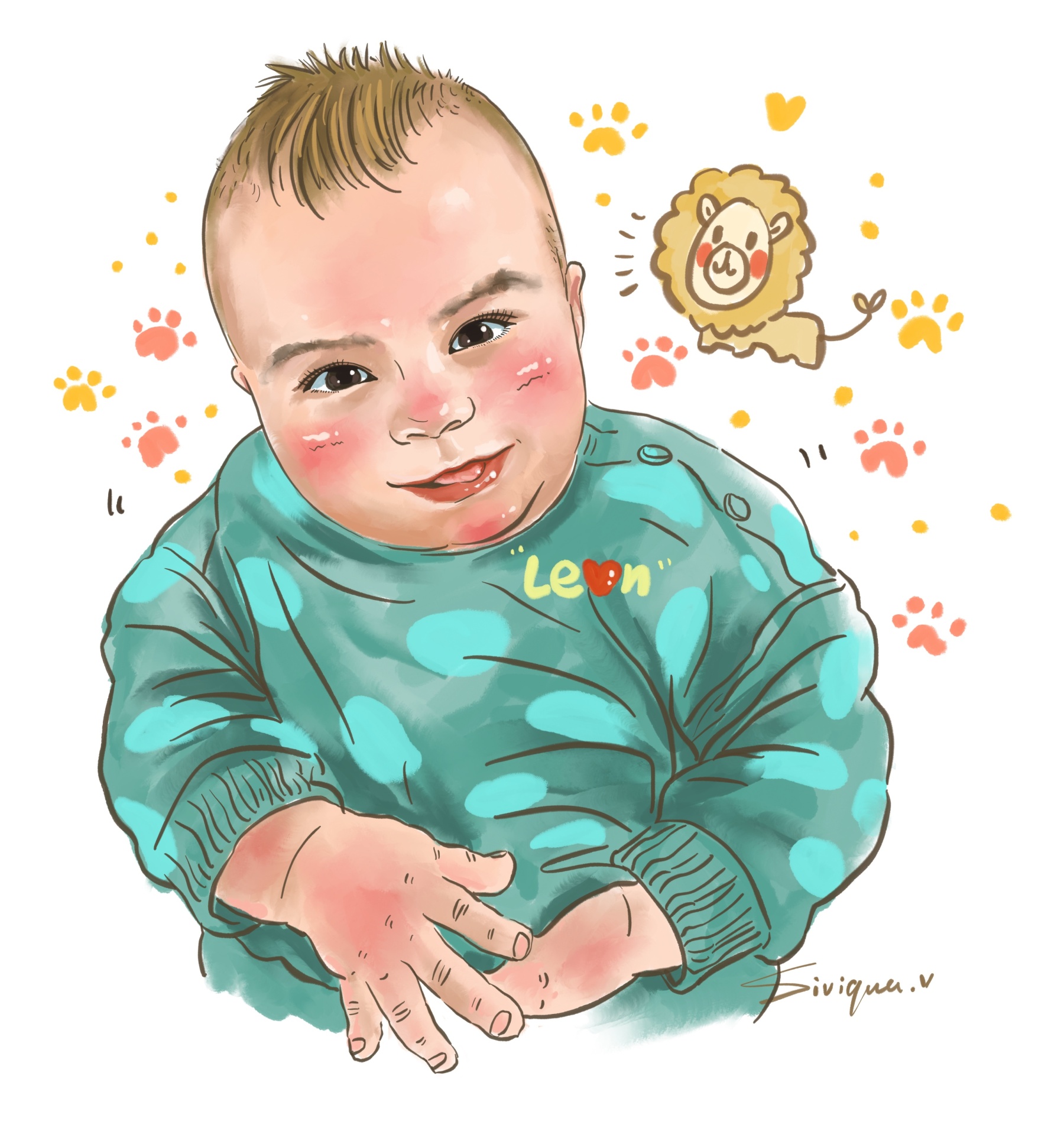 Little Joy: Hand-Painted Baby Portrait Art